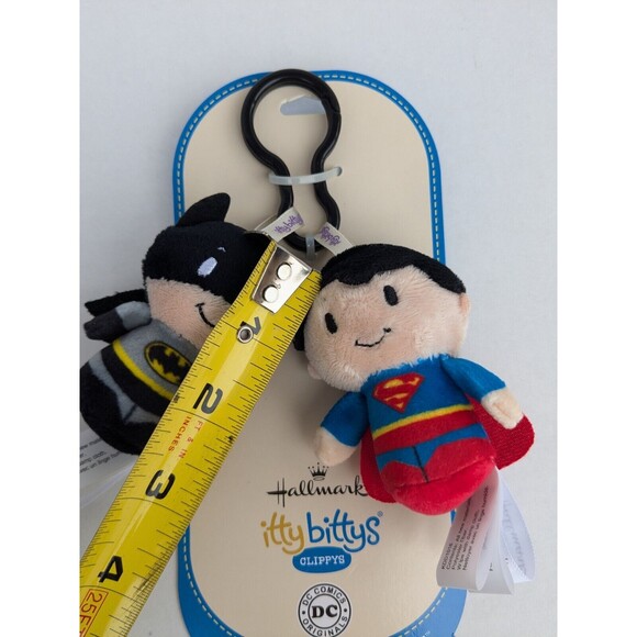 Hallmark Itty Bittys Clippys DC COMICS Batman & Superman Mini Plush Character - Picture 3 of 3